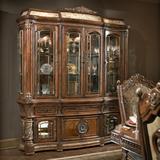 Michael Amini Villa Valencia Lighted China Cabinet Wood/Glass in Brown/Red, Size 90.25 H x 79.0 W x 20.0 D in | Wayfair 72005-6LB-55