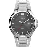 Mens Timex(R) 43mm Solar-Powered Silver-Tone Watch - TW2V39600JI