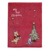Disney Lovey Blankets Red - Winnie The Pooh Red & Yellow Piglet 'Christmas' Stroller Blanket
