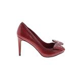 Cole Haan Heels: Slip-on Stiletto Feminine Red Print Shoes - Women's Size 6 - Peep Toe