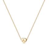 Valloey Rover 14k Gold Plated Cute Dainty Charm Initial Alphabet Letter Love Heart Choker Pendant Necklace for Women