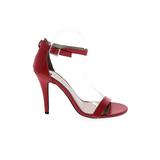 Madden Girl Heels: Red Print Shoes - Women's Size 10 - Open Toe