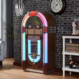 Arkrocket Audio Arkrocket Saturn V Full Size Jukebox w/ Stand Vinyl Record Player Bluetooth USB SD CD Player Radio, Size 76.0 H x 31.0 W x 20.0 D in