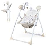 Costway Electric Foldable Baby Rocking Chair with Adjustable Backrest-Beige