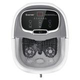 Portable All-In-One Heated Foot Bubble Spa Bath Motorized Massager-Gray