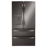LG Electronics 29 cu. ft. 4-Door French Door Refrigerator w/ External Water Dispens, Door Cooling and Ice Maker, Black Stainless Steel, PrintProof Black Stainless Steel