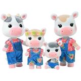 Honey Bee Acres The Cloverberrys Cow Family 4 Miniature Doll Figures Ages 3 and up