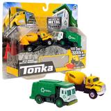 Tonka Metal Movers Combo Pack Garbage Truck & Cement Mixer