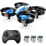 Holy Stone HS210 Mini Drone RC Nano Quadcopter Best Drone for Kids and Beginners RC Helicopter Plane with Auto Hovering 3D Flip Headless Mode and Extra Batteries Toys for Boys and Girls Color Blue