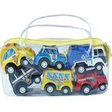 Pull Back Vehicles 6 Pack Mini Assorted Construction Vehicles & Race Car Toy Vehicles Truck Mini Car Toy for Kids Toddlers Boys Child Pull Back & Go Car Toy Play Set
