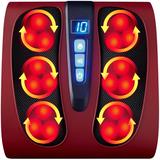 Best Choice Products Shiatsu Foot Massager, Electric Massage Platform w/ 6 Rollers, Heat Function - Burgundy