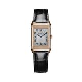 Reverso Classic Duetto 18K Rose Gold, Diamond & Leather Reversible Watch - Black