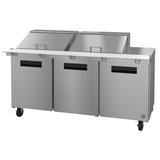 Hoshizaki SR72A-24M Steelheart 72" Sandwich/Salad Prep Table w/ Refrigerated Base, 115v, 3 Refrigerated Base Sections, 24-Pan Top Rail Capacity, Stainless Steel