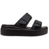Crocs Black Women's Crocs Brooklyn Sandal Low Wedge Shoes