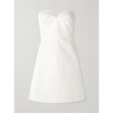 Carolina Herrera - Strapless Bead-embellished Silk-faille Mini Dress - White - US6