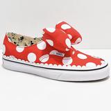 Vans Shoes | Disney By Vans Authentic Minnie's Bow Slip-On Skate Shoes Size 6.5 Women's | Color: Red/White | Size: 6.5