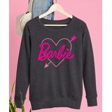 Hybrid Barbie Women's Sweatshirts and Hoodies HEATHER - Heather Charcoal Barbie Arrow Heart Logo Pullover - Women & Plus