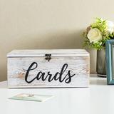 MyGift Gift Card Box Wood in Black/Brown/White, Size 5.82 H x 13.97 W x 9.05 D in | Wayfair WAYWED0010WHTWS