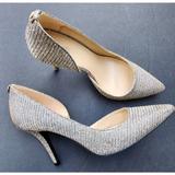 Michael Kors Shoes | Michael Kors Womens Shoes Pumps 9.5 Natalie Flex Glitter Heels | Color: Black/Silver | Size: 9.5