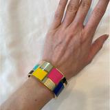 Kate Spade Jewelry | Kate Spade Bracelet Color Block Cuff Gold | Color: Gold/Pink | Size: Os