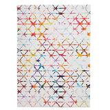 Blue/Red/Yellow Area Rug - Gracie Oaks Motif Printed Faux Rabbit Roboto Ivory Multi Polyester in Blue/Red/Yellow, Size 3.0 W x 1.5 D in | Wayfair