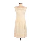 Carolina Herrera Casual Dress - A-Line Scoop Neck Sleeveless: Ivory Solid Dresses - Women's Size 8