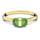 Swarovski Lucent bangle, Magnetic closure, Green, Gold-tone finish