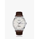 Tissot Men's Heritage Visodate Leather Strap Watch, Brown/Cream T1184301627100