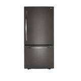 LG - 25.5 Cu. Ft. Bottom-Freezer Refrigerator with Ice Maker - Black Stainless Steel