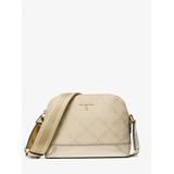 Michael Kors Jet Set Large Metallic Empire Logo Jacquard Dome Crossbody Bag Gold One Size