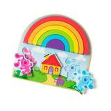 Melissa & Doug Blue s Clues & You! Wooden Rainbow Stacking Puzzle (9 Pieces)