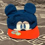 Disney Accessories | Baby Mickey Mouse Hat With Mickey Ears Disney Baby 0-6 Months | Color: Blue/Red | Size: 0-6 Months