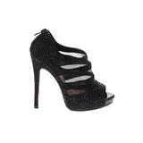 Cathy Jean Heels: Black Shoes - Women's Size 5 1/2 - Peep Toe