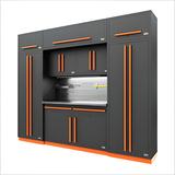 Proslat Fusion Pro 9-Piece Garage Cabinet System The Works (Orange)