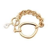Oversized Link Chain Bracelet With Crystal
