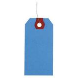 ZORO SELECT 4WKY8 2-3/8" x 4-3/4" Blue Paper Wire Tag, Includes 12" Wire, Pk1000