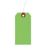 ZORO SELECT 4WLA6 2-3/8" x 4-3/4" Fluorescent Green Wire Tag, Includes 12"