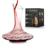 Le Chateau Wine Decanter - Hand Blown Lead Free Crystal Carafe (750ml) - Red Wine Aerator Gifts