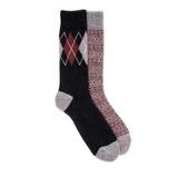 Men's MUK LUKS® Wool Blend Boot Socks - 2PK, Burgundy/Black N/A