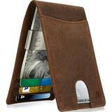 Slim Bifold Wallets For Men - Money Clip Wallet RFID Blocking Front Pocket Leather Thin Minimalist Mens Wallet Credit Card Holder Gifts For Him