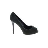 Giuseppe Zanotti Heels: Slip On Stiletto Cocktail Green Print Shoes - Women's Size 38 - Peep Toe