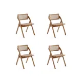 Manhattan Comfort Lambinet Cane Dining Folding Chair - Set Of 4