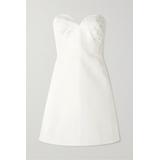 Carolina Herrera - Strapless Bead-embellished Silk-faille Mini Dress - White - US14