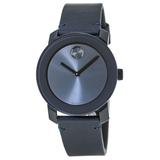 Movado Bold Blue Dial 42mm Leather Strap Men's Watch 3600370 3600370
