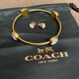 Coach Jewelry | Coach Fashion Bangle And Stud Earrings Set | Color: Black/Gold/Red | Size: Os