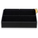 GN109 Pu Leather Multi-Function Desk Organizer Storage Box, Office Supplies Caddy, Pen/Pencil, Cell Phone, Business Name Cards, Note Paper in Black