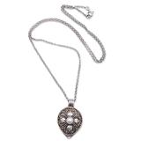 Small Treasures,'Cultured Pearl and Sterling Silver Floral Locket Necklace'