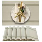 Ebern Designs More Decor Dining Table Placemats, Washable Heat-Resistant PVC Vinyl Table Mats For Dining Room & Kitchen in White/Brown | Wayfair
