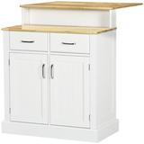 HomCom Buffet Cabinet w/ Storage, Kitchen Sideboard w/ 2-Layer Wood Countertop, Adjustable Shelves, & Drawers | Wayfair 835-746V00WT-1/2