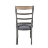 Red Barrel Studio® Fabric Ladder Back Side Chair in Gray Wood/Upholstered in Brown/Gray, Size 38.0 H x 22.0 W x 20.0 D in | Wayfair